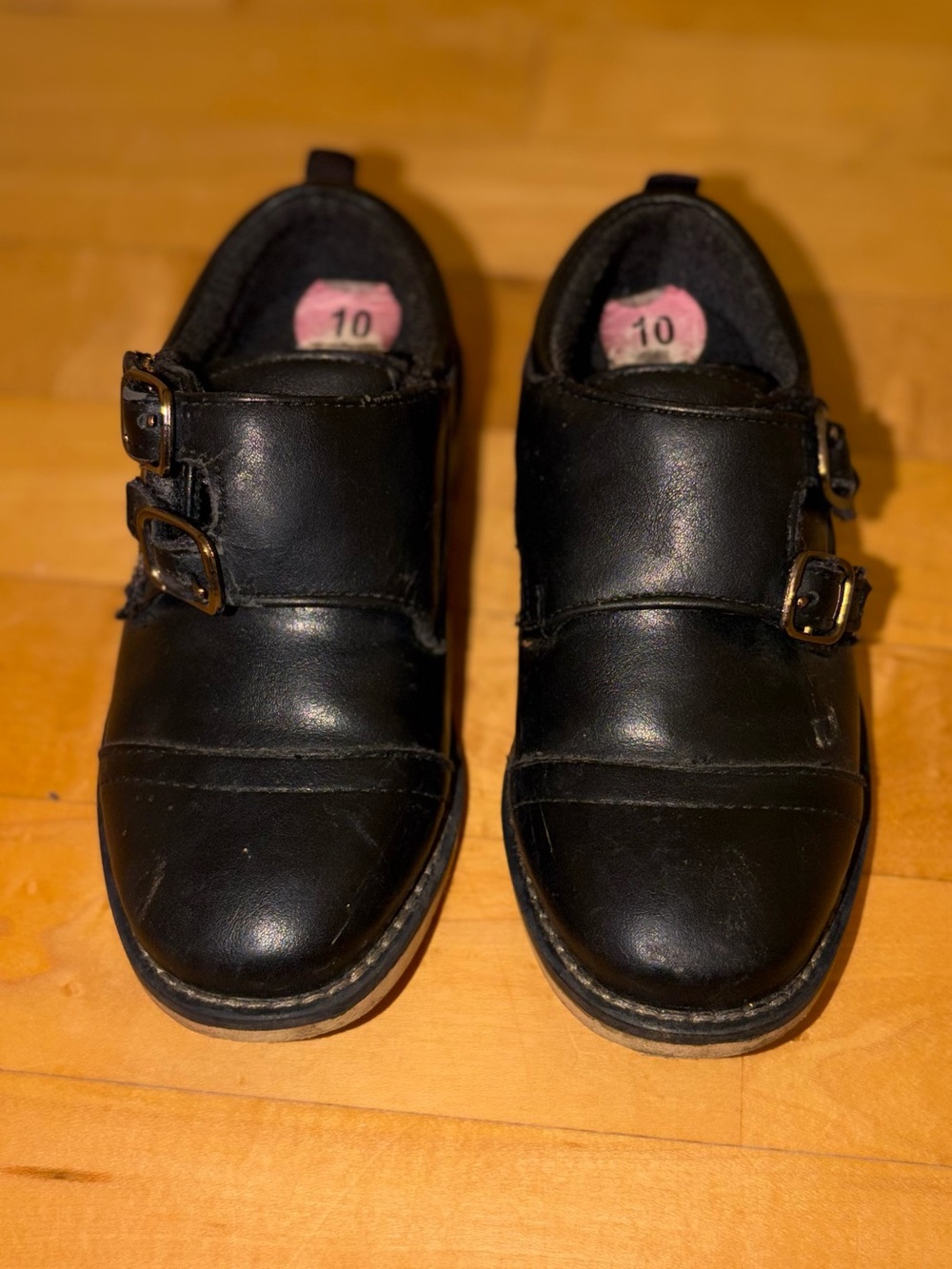 Steve Madden Little Kids Black Double Monk Strap Shoes